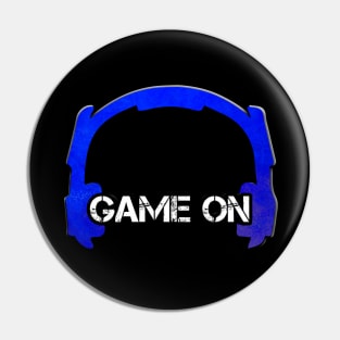 Headphones - Gamer - Graphic Gaming - Video Game Lover - Blue Pin