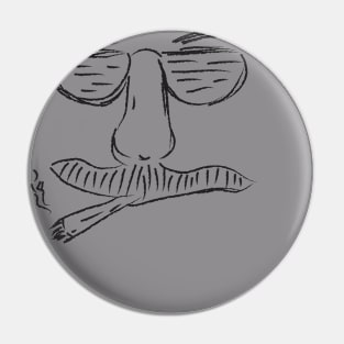 Smoking Man Face Pin