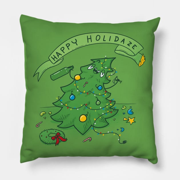 Happy Holidaze Pillow by Made With Awesome