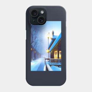 A Winter Snowfall at Christmas Phone Case