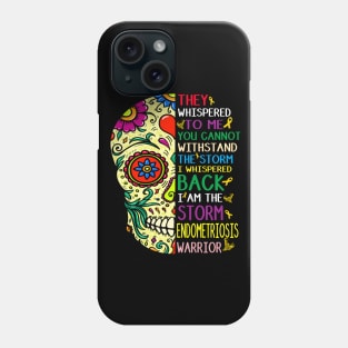 endometriosis skull i am the storm Phone Case