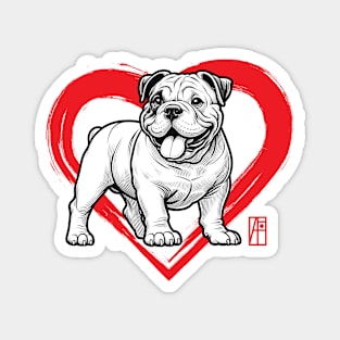 I Love My English Bulldog - I Love my dog - Friendly dog Magnet