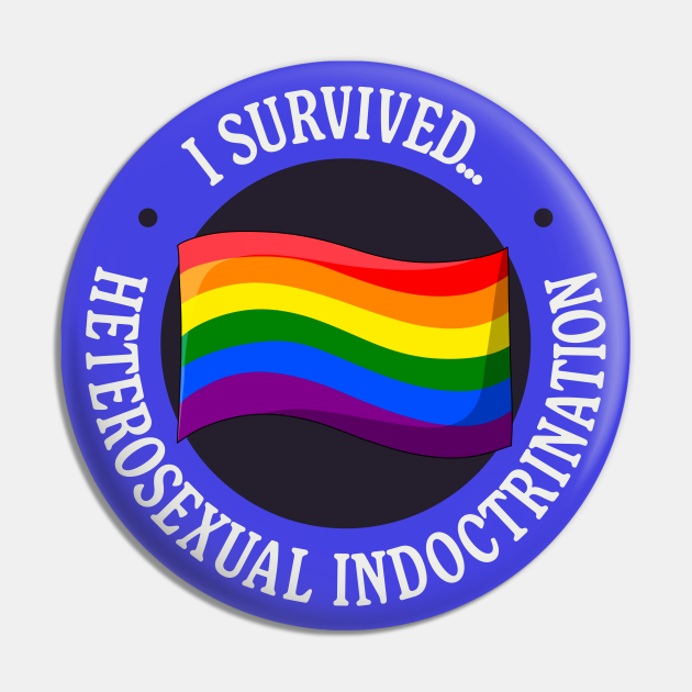 I Survived Heterosexual Indoctrination Pride Pride Pin Teepublic