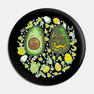 avocado jack o lantern Pin