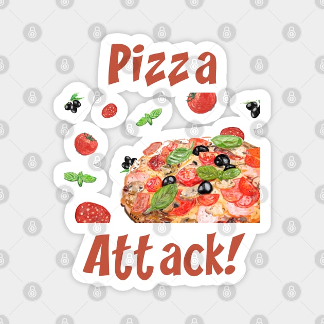 Pizza Attack! Magnet by LegitHooligan
