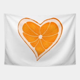 Orange heart Tapestry