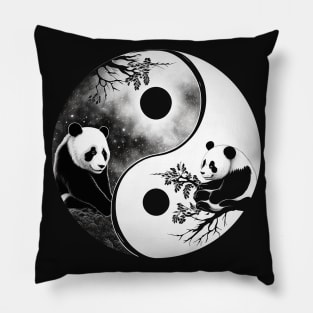 Yin Yang pandas Pillow