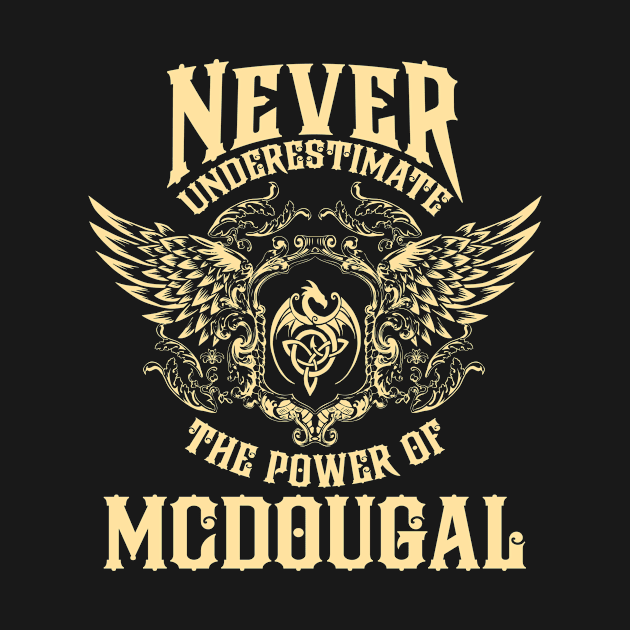 Mcdougal Name Shirt Mcdougal Power Never Underestimate by Jeepcom