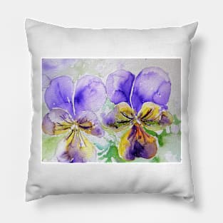 Viola Watercolor Purple Pillow