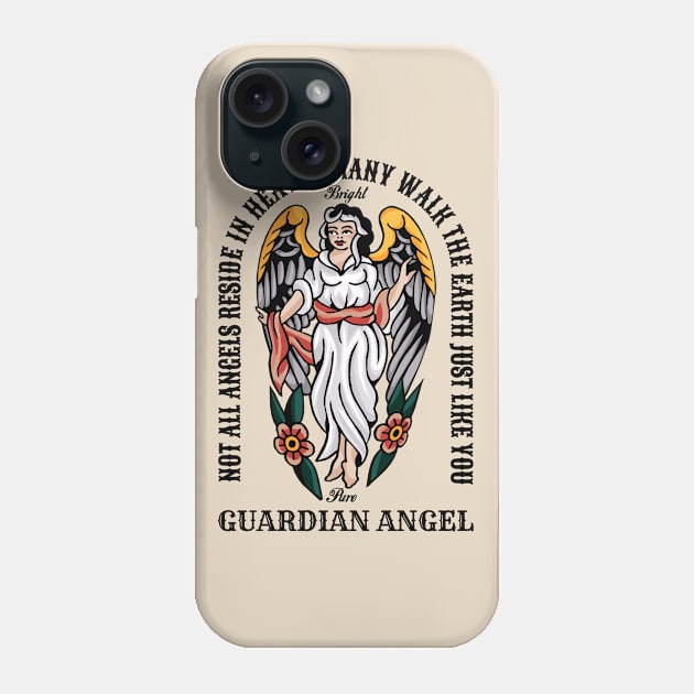 Vintage Guardian Angel Bright and Pure Phone Case by KewaleeTee