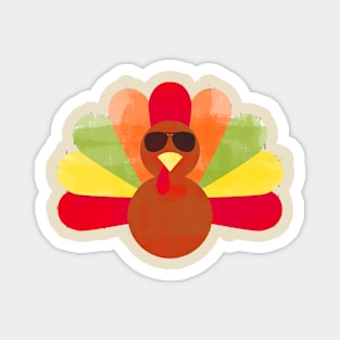 Thanksgiving Turkey with Sunglasses Magnet
