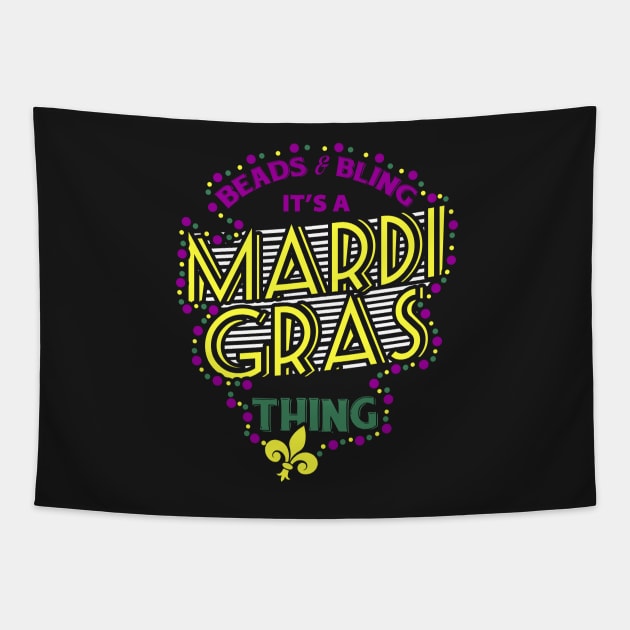 Beads and Bling a Mardi Gras Thing Tapestry by SolarFlare