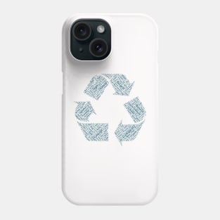 Recycle Symbol Silhouette Shape Text Word Cloud Phone Case