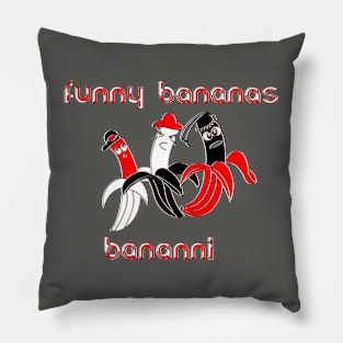 funny bananas Bananni Fruit Humor Cartoon Comedy Silly Pillow