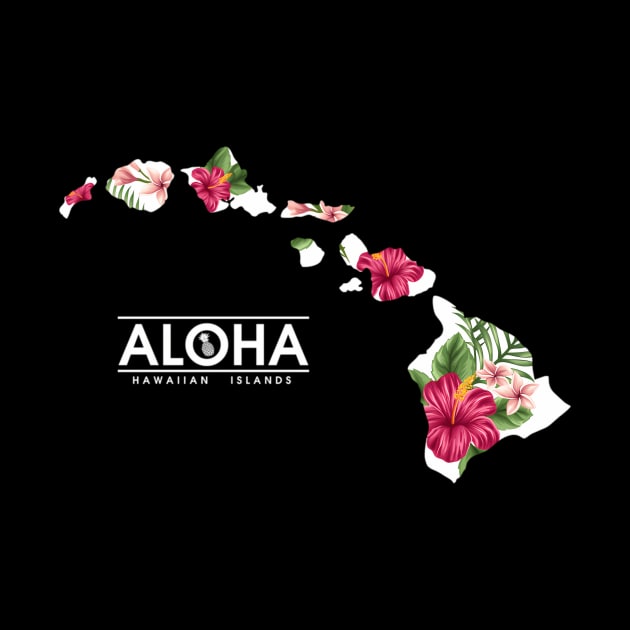 Aloha Floral Hawaiian Islands by Weirdcore