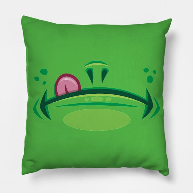 Cartoon Frog Mouth with Tongue Pillow by fizzgig