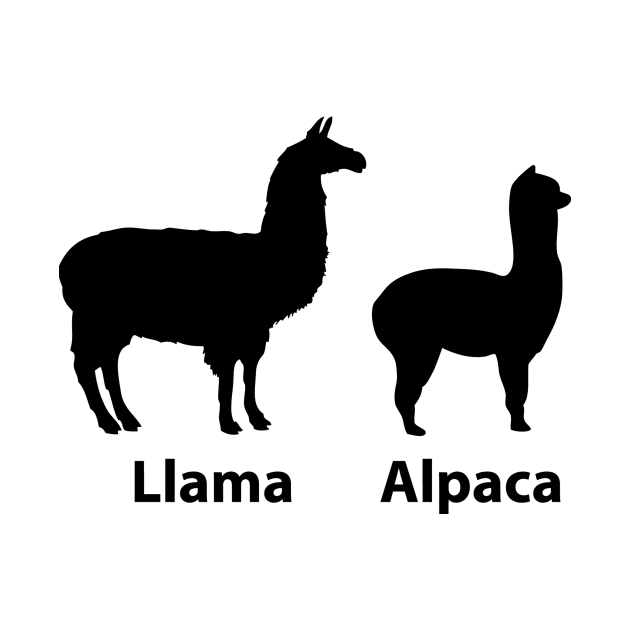 Llama vs Alpaca Silhouette - The Difference Between a Llama and an Alpaca by AustralianMate