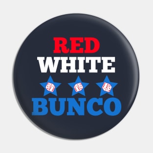 Red White and Bunco Flag Dice Funny Bunco Dice Game Pin