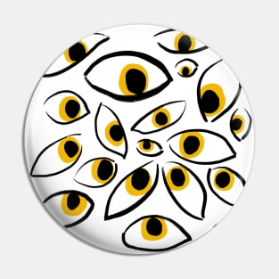 Eyes (black and gold) Pin