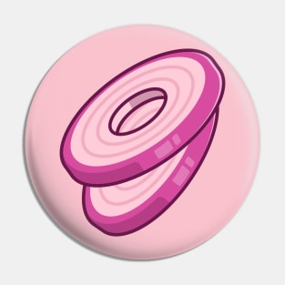 Floating Onion Slice Cartoon Pin