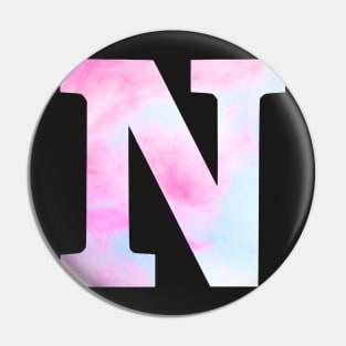 The Letter N Blue and Pink Design Pin