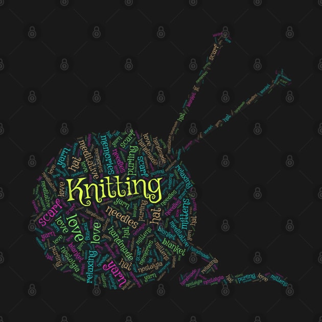 Knitting Wordcloud for Darker Backgrounds by WYL - Words You Love