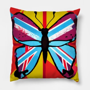 Union Jack Butterfly Pillow