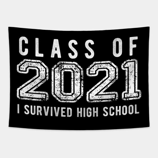 Class of 2021 - I Survived High School Tapestry by Jitterfly