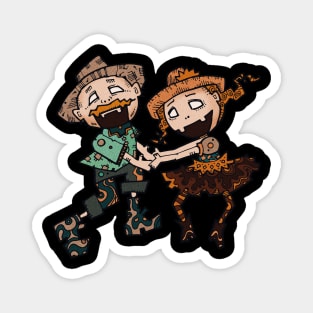 Zombie Cute Dancing Couple Magnet