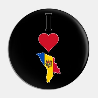 I Heart Moldova I Love Moldovan National Flag Map Vertical Pin