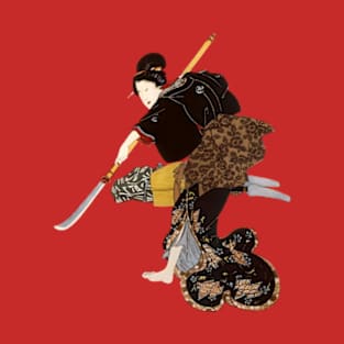 Samurai Woman with Naginata - Shogun T-Shirt