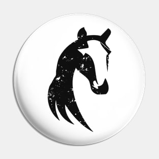 Tribal Horse with Grunge Distressed Texture Pin