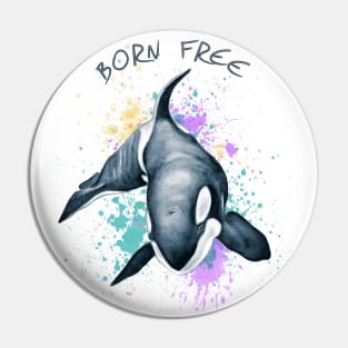 Orca Whale Born Free Keiko Art Pin