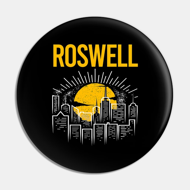 Yellow Moon Roswell Pin by flaskoverhand