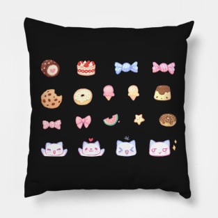 Pastel Set 3 - Sweets and cats Pillow