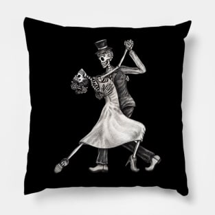 Sugar skull couple ballroom dancing celebration day of the dead. Pillow