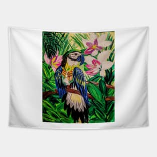 Parrot in jungle Tapestry