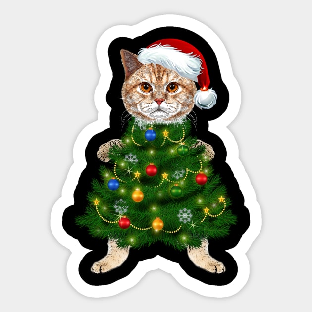 Santa Maine Coon Cat Christmas Tree Light Funny Xmas Cat T-Shirt Santa Maine Coon Cat Christmas Tree Light Funny Xmas Cat T-Shirt