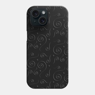 Black textured spiral pattern Phone Case