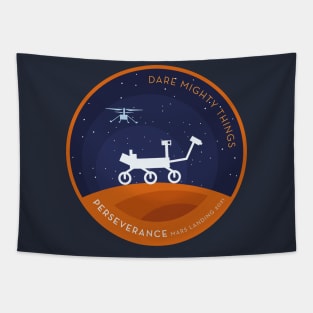 Mars Perseverance Night Silhouette Tapestry