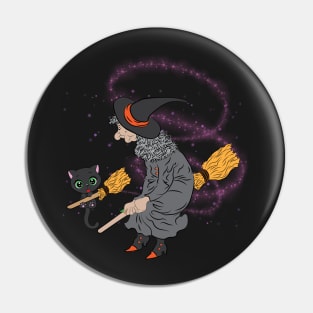 Best Friends - Witch and Black Cat Pin