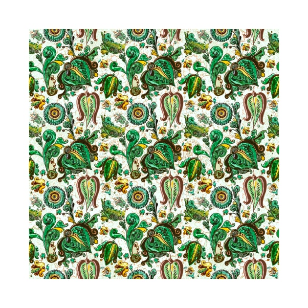 Traditional Ukrainian Floral Seamless Pattern by Gogodzy