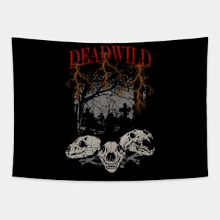 DEADWILD skull head Tapestry