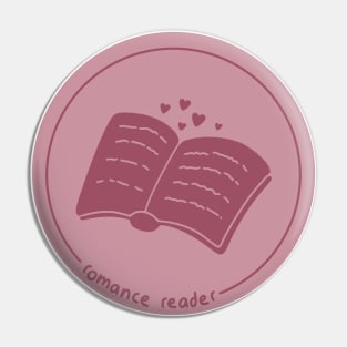 romance reader / romance books pink design with hearts in a circle Pin