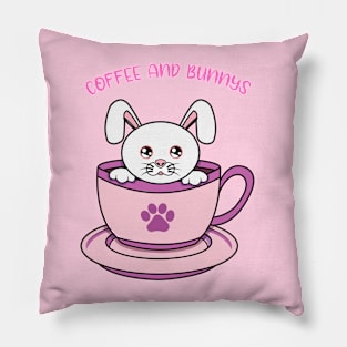 All i need is coffee and rabbits Pillow