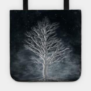 Dream Tree - Night Scene With Single Tree Tote