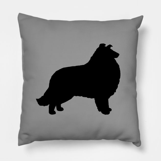 Collie Silhouette Pillow by Coffee Squirrel