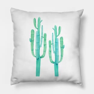 Two Pretty Watercolor Cacti Pillow