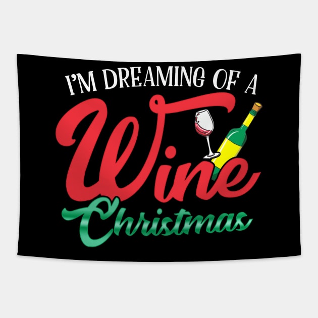 I'm Dreaming Of A Wine Christmas Tapestry by guitar75