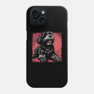 Retro Art Black Russian Terrier Dog Lover Phone Case